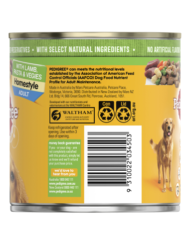 Pedigree Légumes de pâtes d'agneau 700g x 1