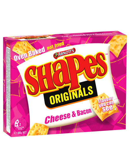 Arnotts Shapes Cheese and Bacon 180g x 1