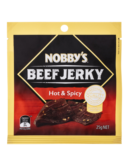 Nobbys Carne de vaca caliente 25g x 12