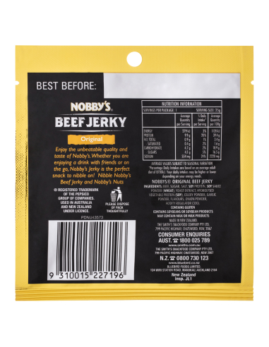 Nobbys Rindfleisch ruckartig original 25g x 12