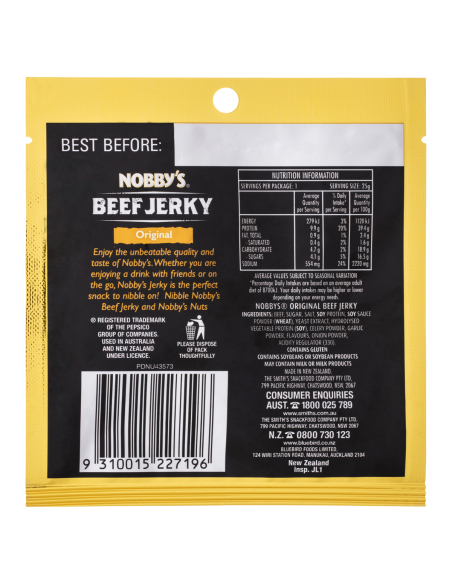 Nobbys Beef Jerky Original 25g x 12 Nobbys Beef Jerky Original 25g x 12