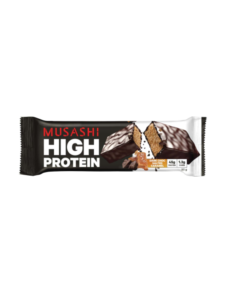 Musashi Hohe Proteinsalz-Karamell 90g x 12