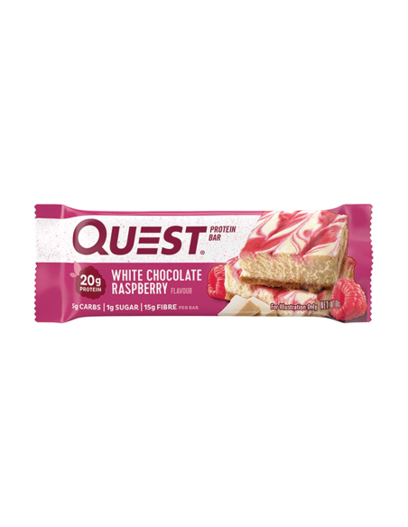 Quest Bar witte chocolade framboos 60g x 12