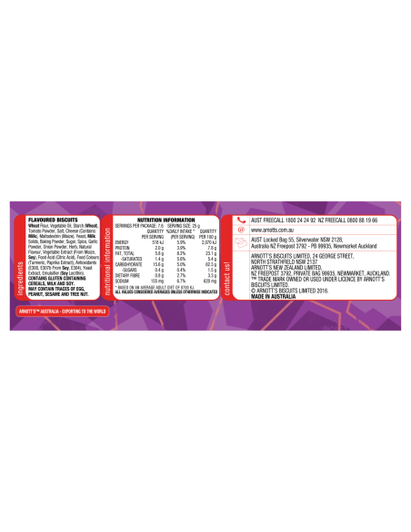 Arnotts Shapes Original Pizza 190g x 1