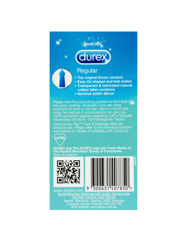 Durex Condones regulares 10 pack x 1
