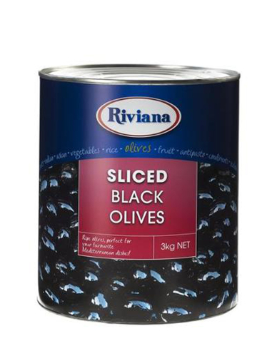 Riviana Foods Sliced Black Olives 3kg x 1