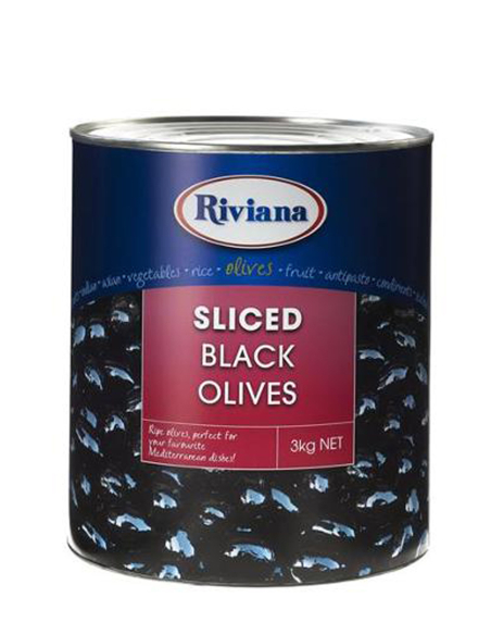 Riviana Żywność pokrojona czarne oliwki 3kg x 1
