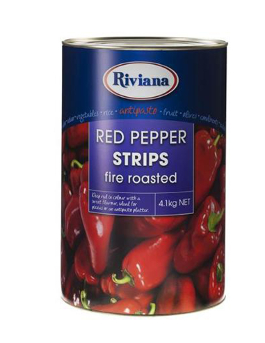 Riviana Foods Fire Roasted Red Pepper Strips 4.1kg x 1