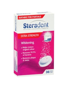 Steradent Extra Stärke Whitening Tablets 30 Pack X 1