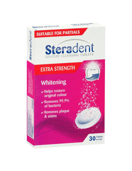 Steradent Extra Stärke Whitening Tablets 30 Pack X 1