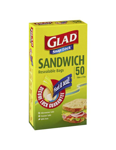 Glad Snap 锁定袋夹层尺寸50包x 1