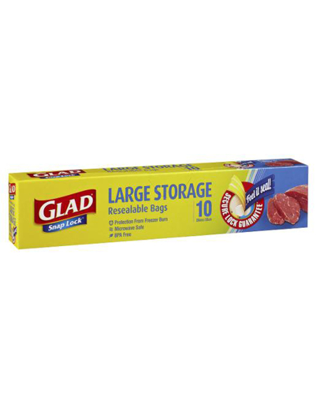 Glad Snap Locksäcke große Speichergröße 10 Pack X 1