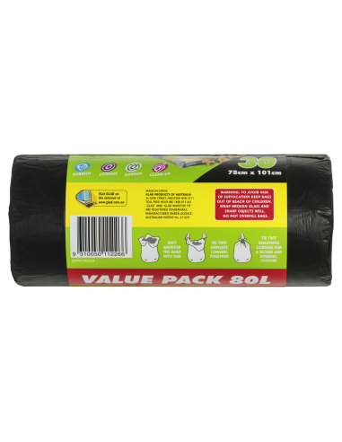 Glad Wavetop Extra Duże worki wielofunkcyjne 30 opakowania X 6