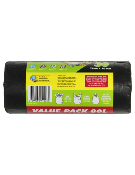 Glad Wavetop Extra Duże worki wielofunkcyjne 30 opakowania X 6