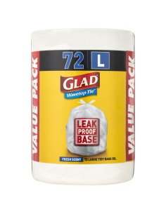 Glad Wavetop Cravate Cuisine Sacs Tidy Grand 72 Pack x 1