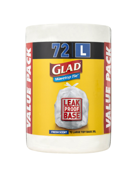 Glad Bolsas ordenadas de la cocina de la corbata de ondas grandes 72 Pack x 1