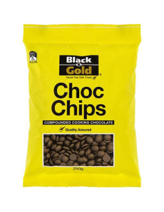 Black & Gold Chocolate Chips Compattata Cooking Chocolate 250g x 1