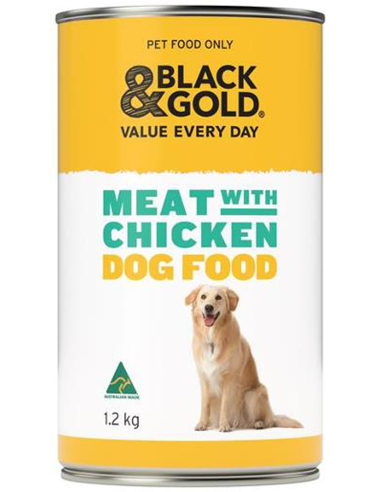 Black & Gold Wet Dog Food Meat With Chicken 1.2kg x 1