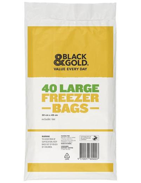 Black & Gold Vrieszakken groot 40 pack x 24