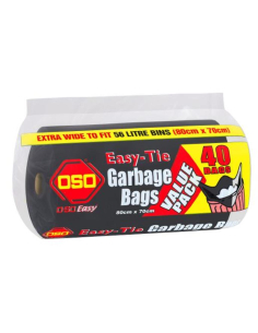 Bolsas de basura de corbata fáciles 40 Pack x 1