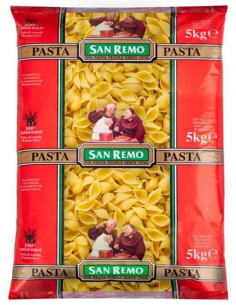 San Remo Macaroni Co Grands Shells No 29 5kg x 1