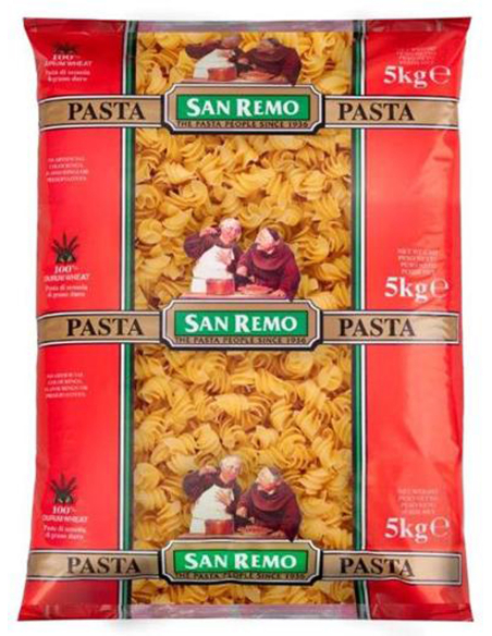 San Remo Macaroni Co Grands spirales Pâtes 5kg x 1