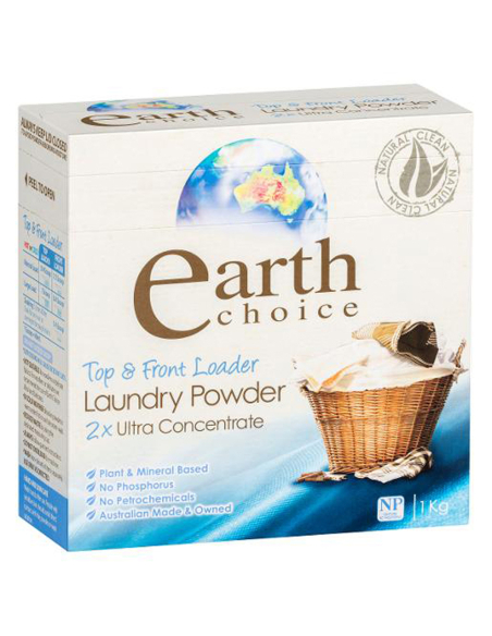 Earths Choice ウルトラコンセントレート洗濯パウダートップ＆フロントローダー1kg×1