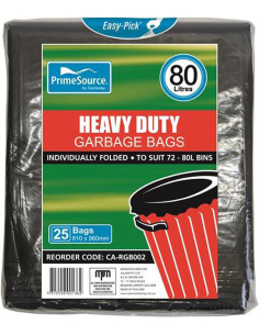 Cast Away Torby na śmieci Heavy Duty Easy-Pick Black 72-8L 25S x 10