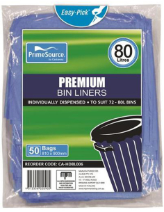 Cast Away Bin-Liner Premium Blue 50 Pack 72-80 Liter 810 von 900 mm x 10