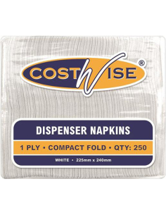Costwise Napkin Dispenser 1 Ply White Compact Fold 1ea x 20