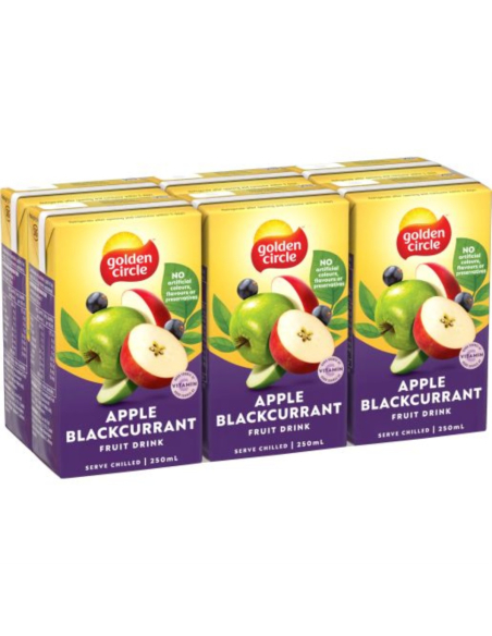 Golden Circle Apple & BlackCurrant Fruit Drink 6x250ml x 4