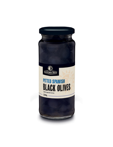 Sandhurst Olives noires piquées 350g x 1