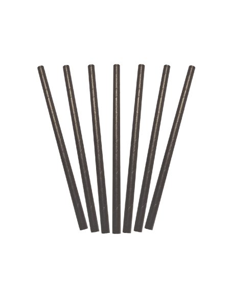 Cast Away Papiers Pailles de cocktail noir 135mm par 6 mm 5 mm Bore x 250