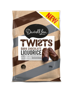 Darrell Lea Dark Chocolate Lintorice Twies 200g x 12