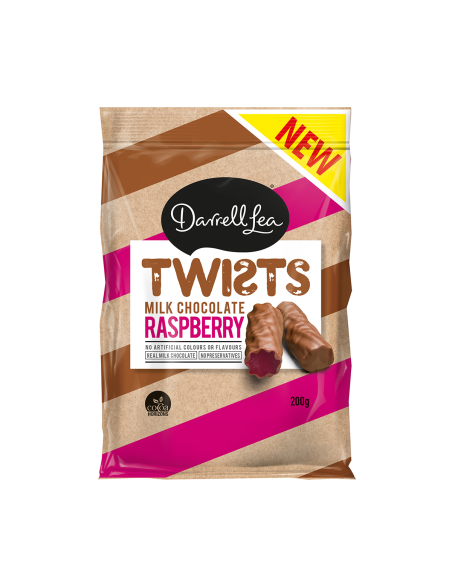 Darrell Lea Fraspberry Chocolate Lintorice Twies 200g x 12
