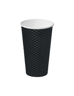 Cast Away Papel caliente de papel Dimple Negro 19oz 460ml 20 Pack x 1