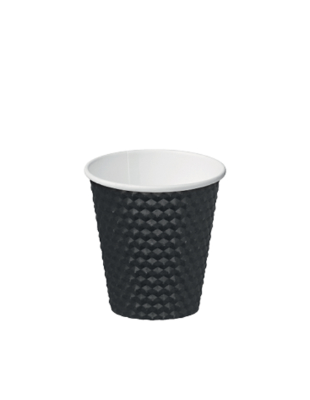 Cast Away Hot Cup Paper Dimple Black 8oz 280ml 25 Pack x 1