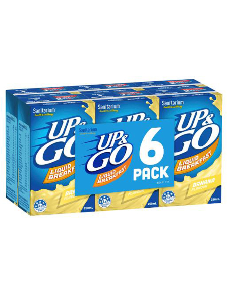 Sanitarium Banana Up and Go Petit déjeuner liquide 6 Pack 250ml x 1