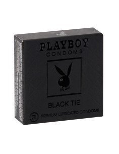 Playboy Condoom zwart tie 3 pack x 6
