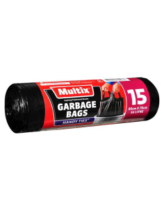 Multix Borsa della spazzatura con maniglie 15 Pack x 12