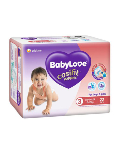 Babylove Cosifit Crawler Convenience Nappies 22 Pack x 4