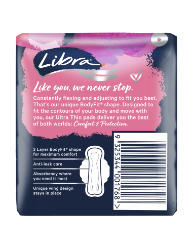 Libra 超 Thins 翅膀超级垫12包x 1