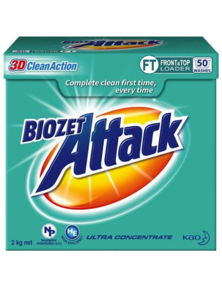 Biozet Poudre de blanchisserie 3D propre 2kg x 1