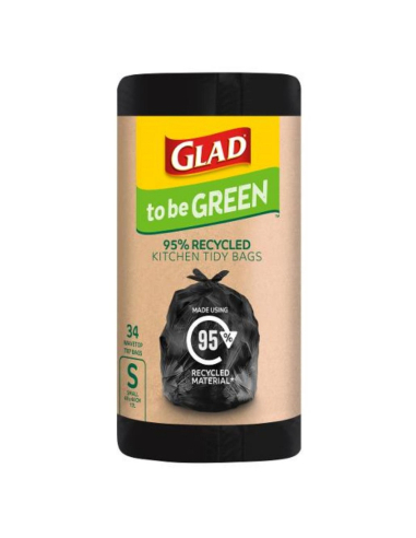 Glad 95% reciclat de petites ones de la cuina de la cuina títida de les bosses de 34 pack x 9