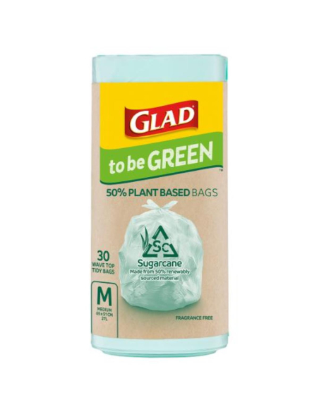 Glad 50%plant Basé 50% Bio Wave Top Cuisine Sacs Tidy Sacs Med 30 Pack x 12