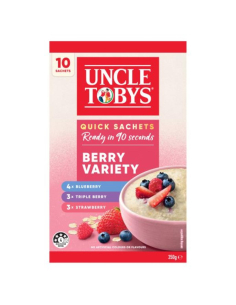Uncle Toby Quick Oats Berry Variety Pack Breakfast Cereal 10 Pack x 1
