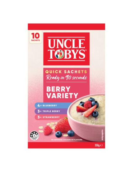 Uncle Toby Snelle haver Berry Variety Pack Ontbijt Graan 10 Pack X 1