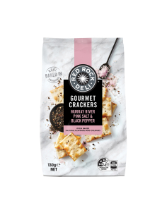 Red Rock Deli Murray Rivier roze zout en zwarte peper Gourmet Crackers 130G X 1