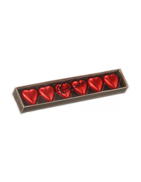Chocolatier Red Hearts 6 Pack X 6