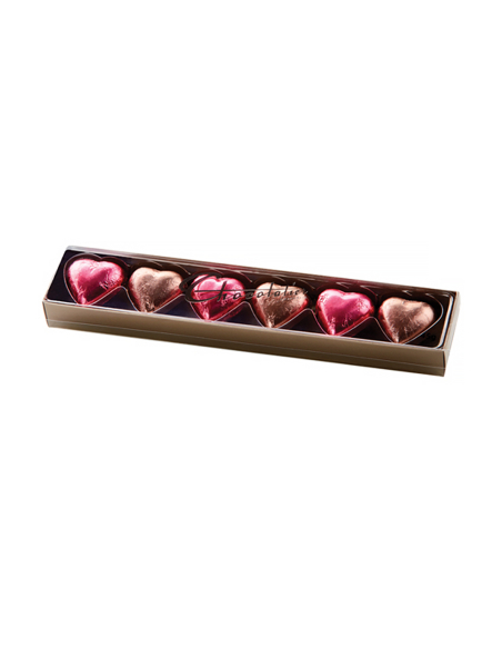 Chocolatier rose & moka coeurs 6 pack x 6